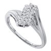 Image 1 : 0.15CT Diamond Cluster 10KT Ring White Gold