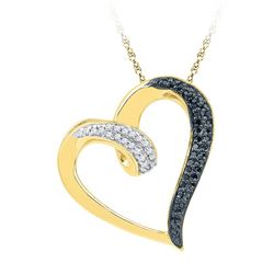 0.02CTW White and Black Diamond Anniversary 10KT Pendant Yellow Gold