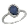 Image 1 : Natural 1.49 ctw Blue-sapphire & Diamond Engagement Ring 10K White Gold - SC-CW916101-REF#26V8F