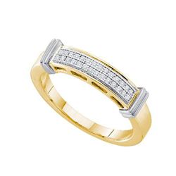0.85CT Diamond Micro-Pave 10KT Ring Yellow Gold