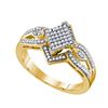 Image 1 : 0.25CT Diamond Micro-Pave 10KT Ring Yellow Gold
