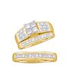 Image 1 : 1.60CT Diamond Trio Set 14KT Ring Yellow Gold