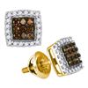 Image 1 : 0.50CT Diamond Micro-Pave 10KT Earrings Yellow Gold