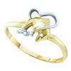 Image 1 : 0.02CT Diamond Dolphin 10KT Ring Yellow Gold