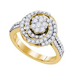 1CTW White and Champagne Diamond Anniversary 10KT Ring Yellow Gold