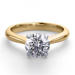 14K 2Tone Gold Jewelry 1.13 ctw Natural Diamond Solitaire Ring