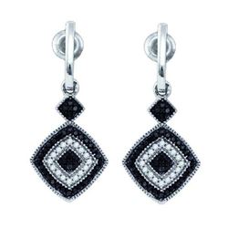 0.35CTW White and Blue Diamond Micro-Pave 10KT Ring White Gold