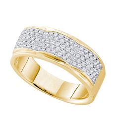 0.50CT Diamond Micro-Pave 10KT Ring Yellow Gold
