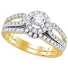 Image 1 : 1.0CT Diamond Bridal 14KT Ring Yellow Gold