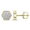 Image 1 : 0.10CT Diamond Micro-Pave 10KT Earrings Yellow Gold
