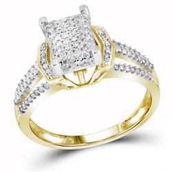 0.35CT Diamond Micro-Pave 10KT Ring Yellow Gold