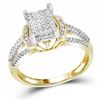Image 1 : 0.35CT Diamond Micro-Pave 10KT Ring Yellow Gold