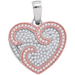 0.33CT Diamond Heart 10KT Pendant 2Tone Gold