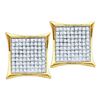 Image 1 : 0.10CT Diamond Micro-Pave 14KT Earrings Yellow Gold