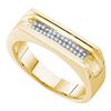Image 1 : 0.10CT Diamond Mens 10KT Ring Yellow Gold