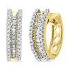 Image 1 : 0.50CT Diamond Hoops 10KT Earrings Yellow Gold