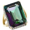 Image 1 : Natural 15.06 ctw Mystic-topaz & Diamond Engagement Ring 10K Yellow Gold - SC-CY908133-REF#64G3M