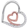 Image 1 : 0.12CT Diamond Heart 10KT Pendant White Gold