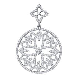 1CT Diamond Circle 10KT Pendant White Gold