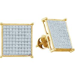 0.10CT Diamond Micro-Pave 10KT Earrings Yellow Gold