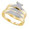 Image 1 : 0.25CT Diamond Trio Set 10KT Ring Yellow Gold