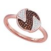 Image 1 : 0.02CTW White and Champagne Diamond Micro-Pave 10KT Ring Rose Gold