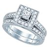 Image 1 : 1.0CT Diamond Bridal 14KT Ring White Gold