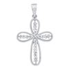 Image 1 : 0.10CT Diamond Cross 10KT Pendant White Gold