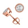 Image 1 : 14K Rose Gold Jewelry 2.05 ctw Natural Diamond Stud Earrings