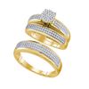 Image 1 : 0.50CT Diamond Trio Set 10KT Ring Yellow Gold