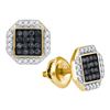 Image 1 : 0.35CT Diamond Micro-Pave 14KT Earrings Yellow Gold