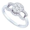 Image 1 : 0.50CT Diamond Flower 14KT Ring White Gold