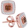 Image 1 : 0.15CT Diamond Micro-Pave 10KT Earrings Rose Gold