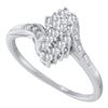 Image 1 : 0.25CT Diamond Cluster 10KT Ring White Gold