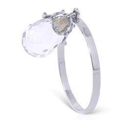 3 ctw White Topaz Ring Jewelry 14KT White Gold - GG#2639