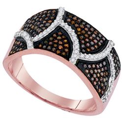 0.50CTW White and Champagne Diamond Micro-Pave 10KT Ring Rose Gold - GD93196