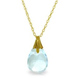 3 ctw Blue Topaz Necklace Jewelry 14KT White Gold - GG#2810