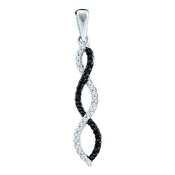 0.12CTW White and Black Diamond Anniversary 14KT Pendant White Gold - GD106919
