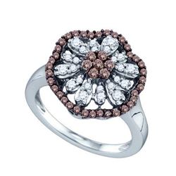 0.75CT Diamond Flower 10KT Ring White Gold - GD71551