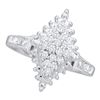 Image 1 : 0.25CT Diamond Cluster 14KT Ring White Gold - GD20842