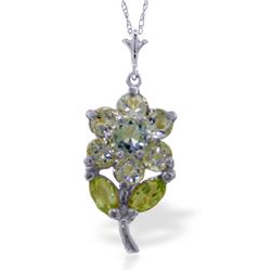 1.06 ctw Aquamarine & Pearl Necklace Jewelry 14KT White Gold - GG#2376