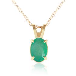0.75 ctw Emerald Necklace Jewelry 14KT Yellow Gold - GG#1853