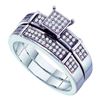 Image 1 : 0.33CT Diamond Trio Set 10KT Ring White Gold - GD56114