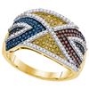 Image 1 : 0.75CT Diamond Micro-Pave 10KT Ring Yellow Gold - GD91695
