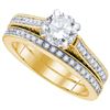 Image 1 : 1.60CT Diamond Bridal 14KT Ring Yellow Gold - GD84573