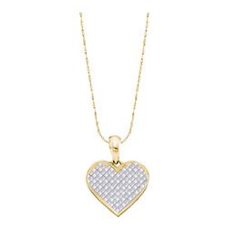 0.50CT Diamond Heart 14KT Pendant Yellow Gold - GD43566