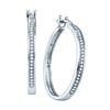 Image 1 : 0.02CT Diamond Hoops 10KT Earrings White Gold - GD51291