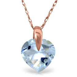 1.15 ctw Aquamarine Necklace Jewelry 14KT Rose Gold - GG#2340