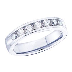 0.10CT Diamond Machine-Set 14KT Ring White Gold - GD40754