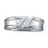 Image 1 : 0.15CT Diamond Mens 14KT Ring White Gold - GD25900